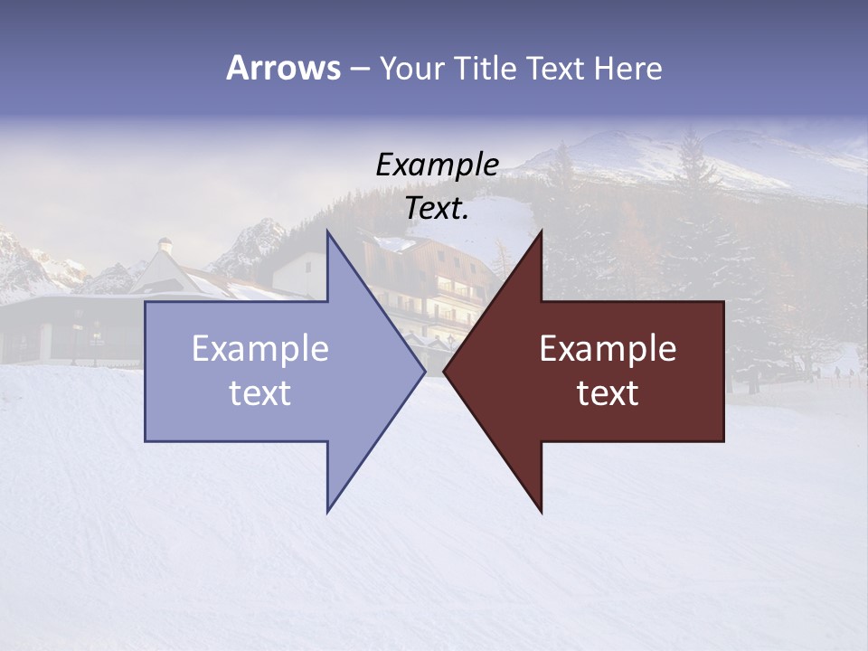 A Snow Covered Ski Slope With A Building In The Background PowerPoint Template