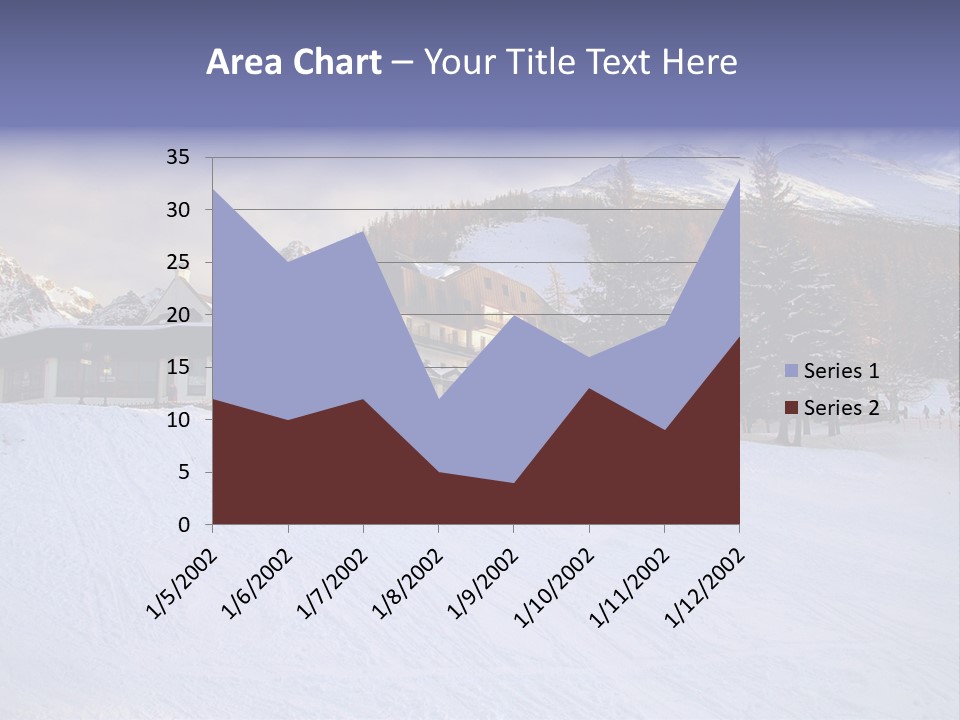 A Snow Covered Ski Slope With A Building In The Background PowerPoint Template