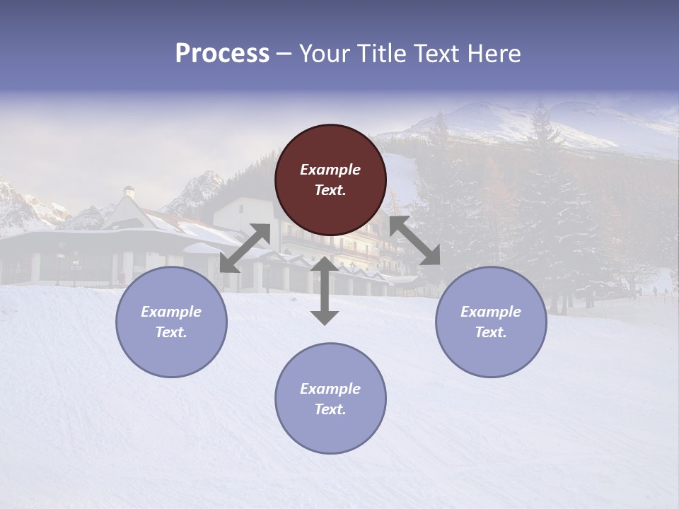 A Snow Covered Ski Slope With A Building In The Background PowerPoint Template