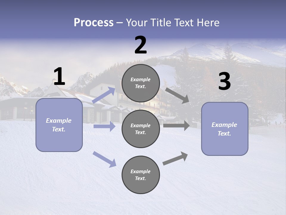 A Snow Covered Ski Slope With A Building In The Background PowerPoint Template