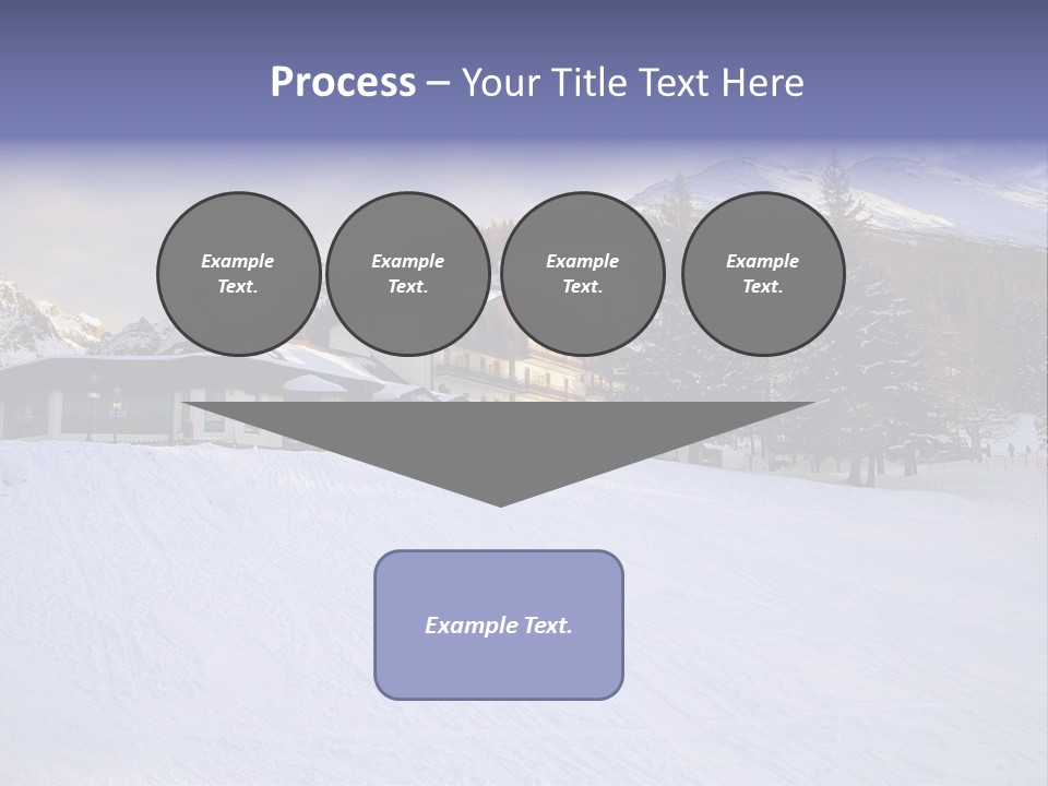 A Snow Covered Ski Slope With A Building In The Background PowerPoint Template