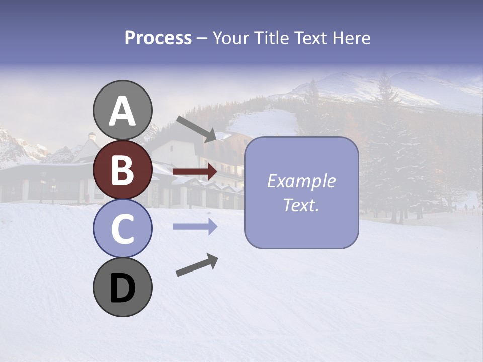 A Snow Covered Ski Slope With A Building In The Background PowerPoint Template