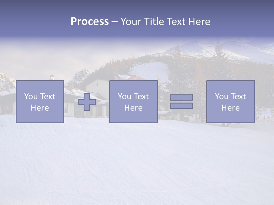 A Snow Covered Ski Slope With A Building In The Background PowerPoint Template