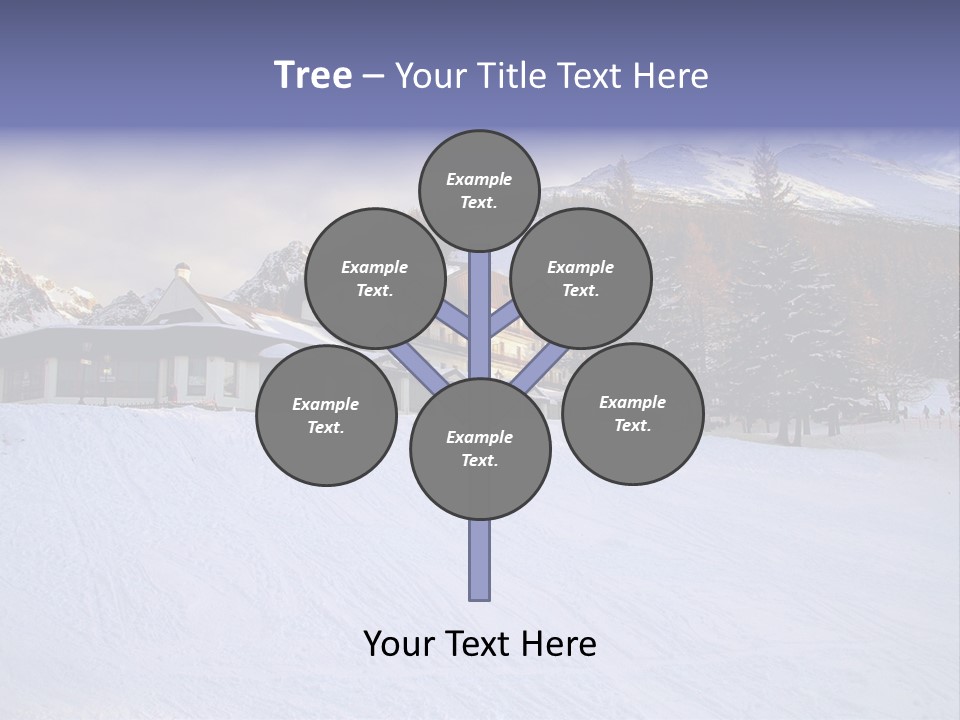 A Snow Covered Ski Slope With A Building In The Background PowerPoint Template