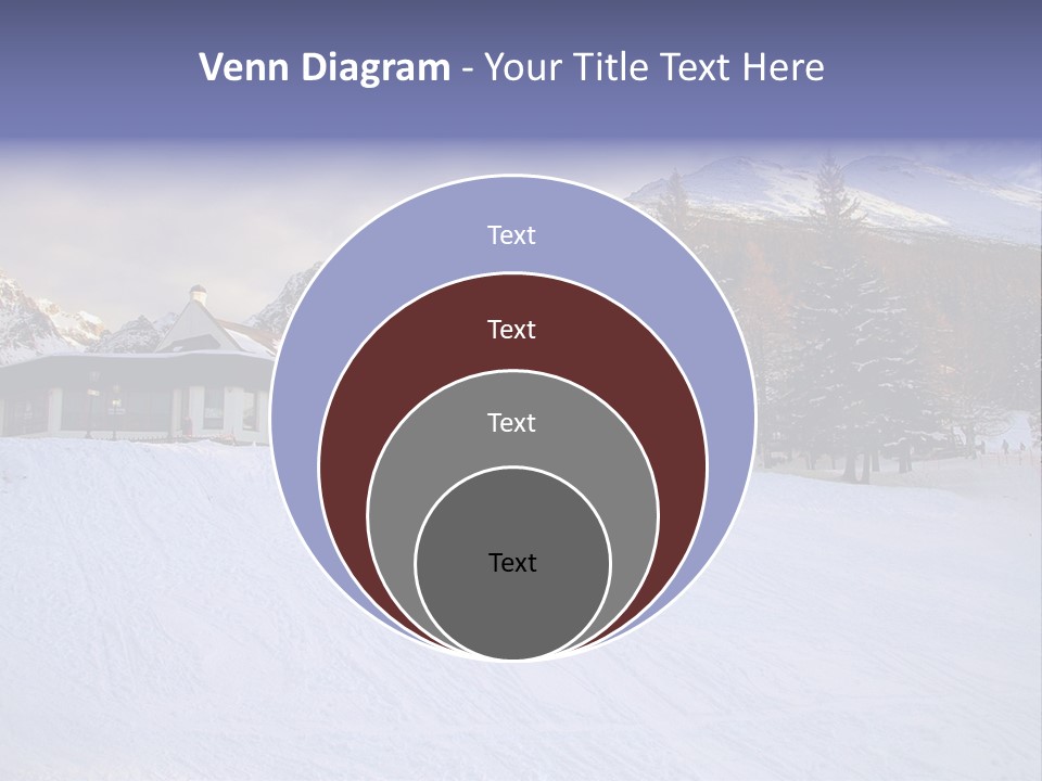 A Snow Covered Ski Slope With A Building In The Background PowerPoint Template