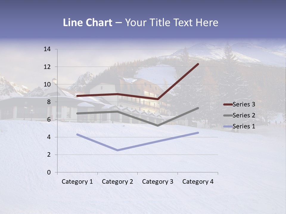 A Snow Covered Ski Slope With A Building In The Background PowerPoint Template
