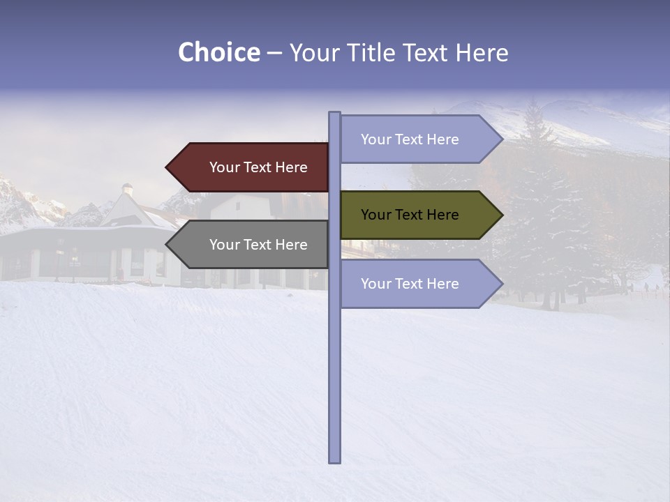 A Snow Covered Ski Slope With A Building In The Background PowerPoint Template