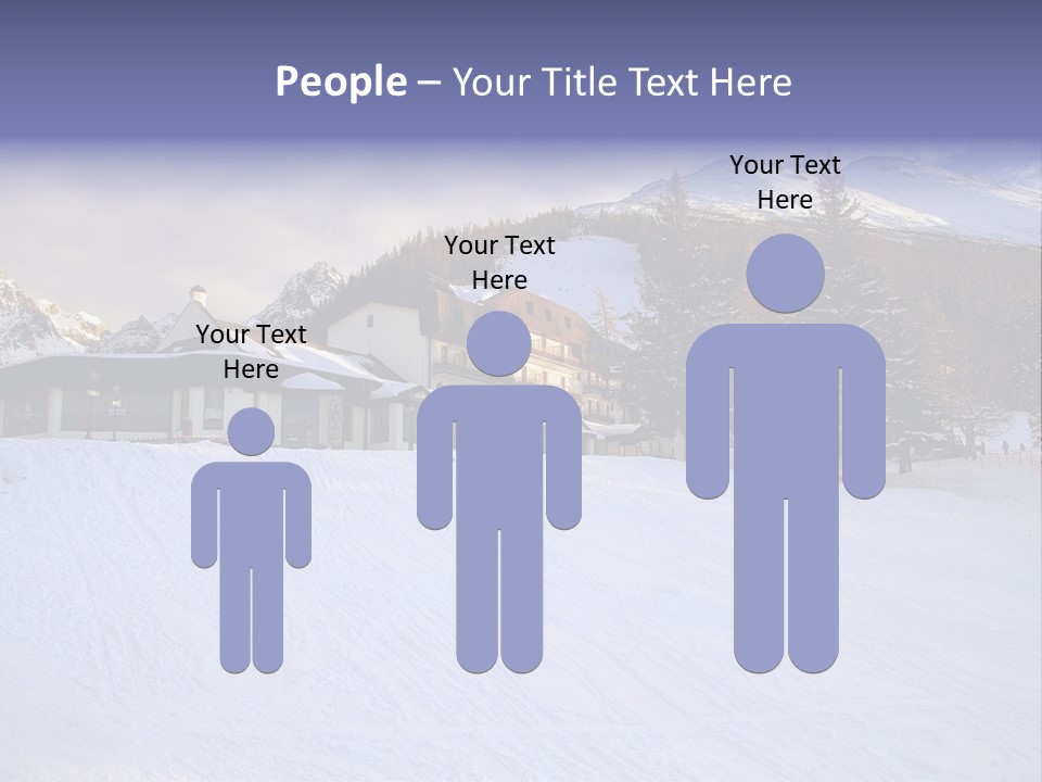 A Snow Covered Ski Slope With A Building In The Background PowerPoint Template