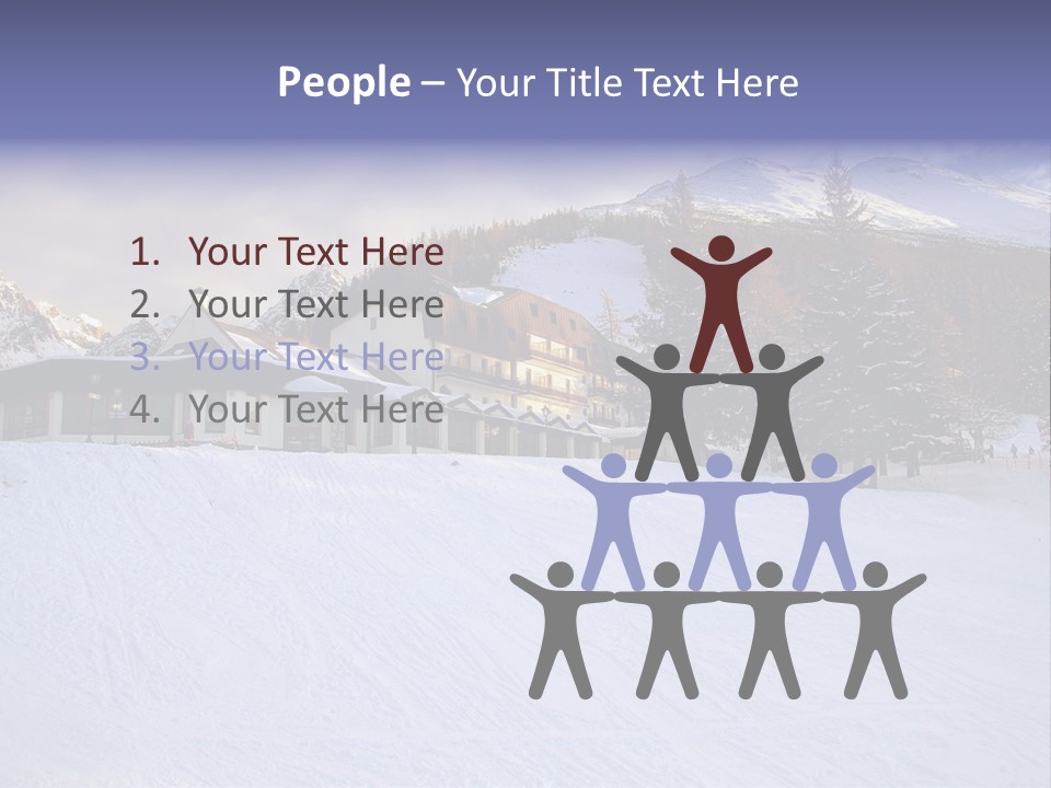 A Snow Covered Ski Slope With A Building In The Background PowerPoint Template