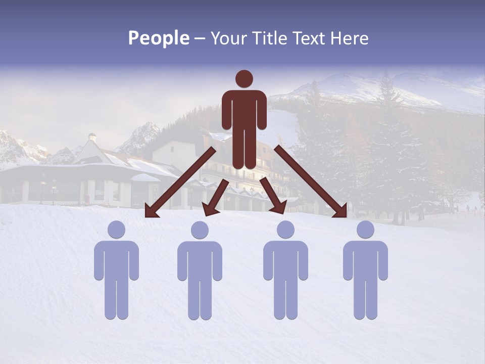A Snow Covered Ski Slope With A Building In The Background PowerPoint Template