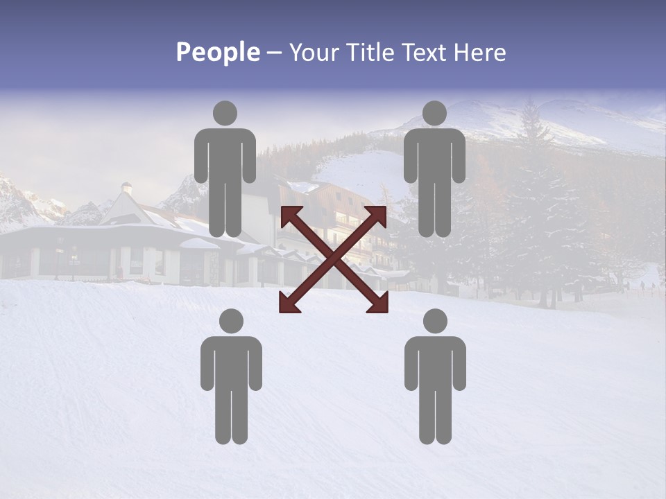 A Snow Covered Ski Slope With A Building In The Background PowerPoint Template