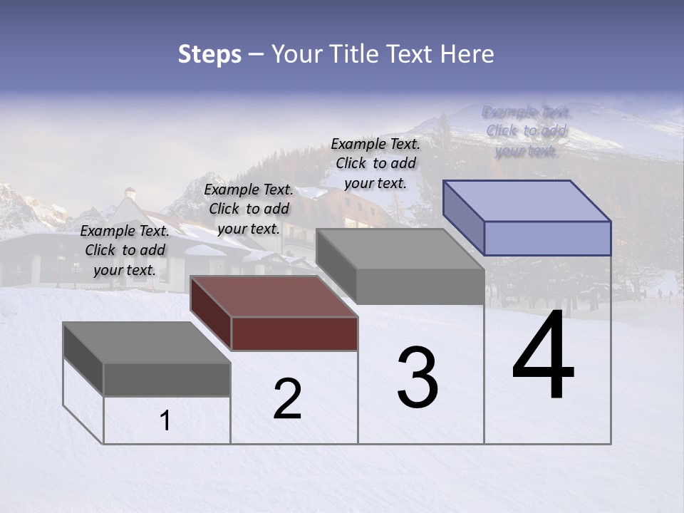 A Snow Covered Ski Slope With A Building In The Background PowerPoint Template