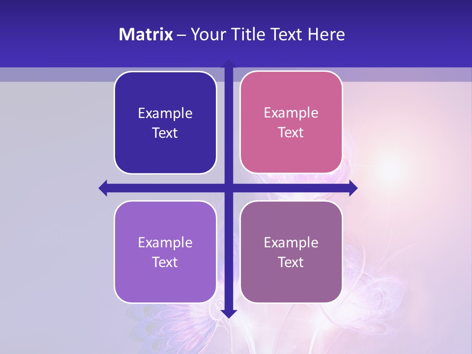 A Purple And Blue Abstract Background With Flowers PowerPoint Template