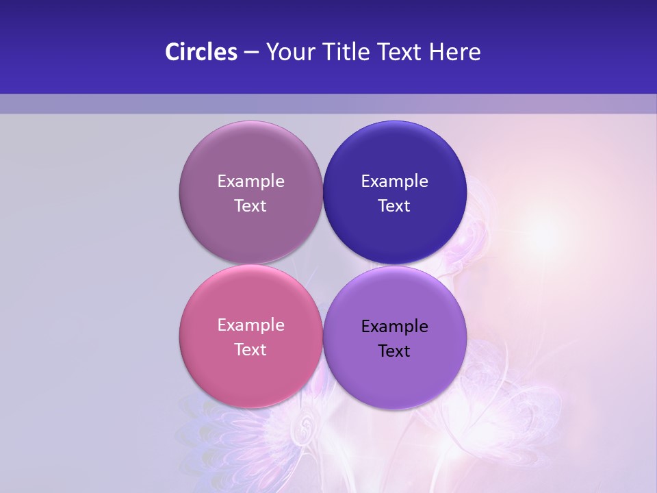 A Purple And Blue Abstract Background With Flowers PowerPoint Template