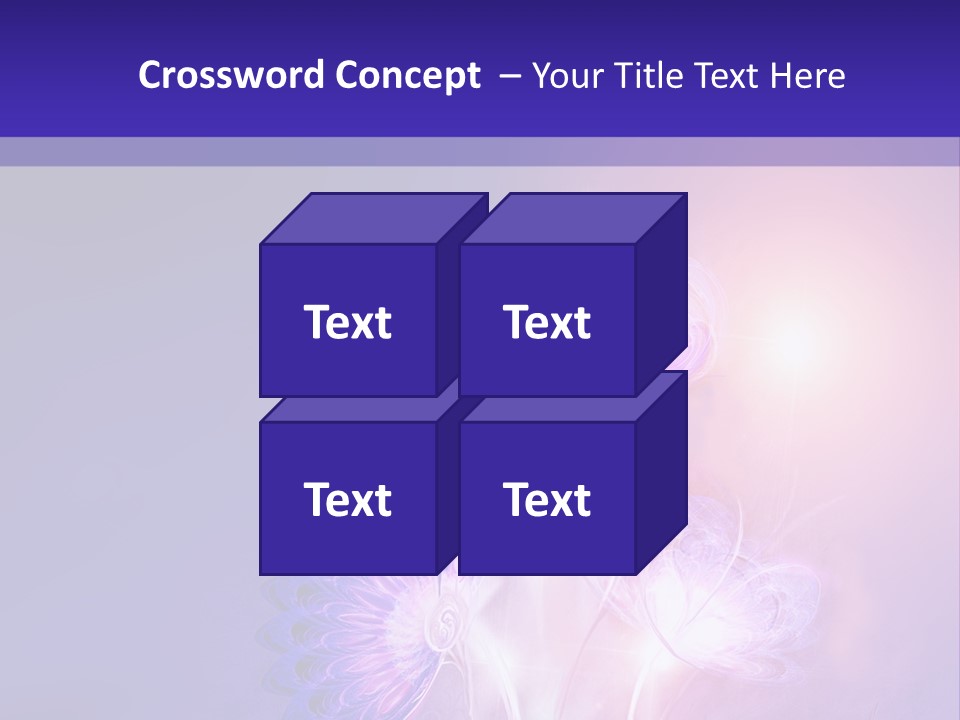 A Purple And Blue Abstract Background With Flowers PowerPoint Template