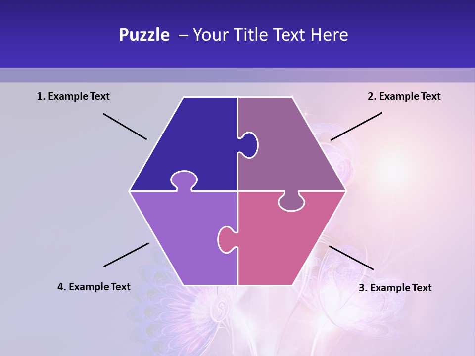 A Purple And Blue Abstract Background With Flowers PowerPoint Template