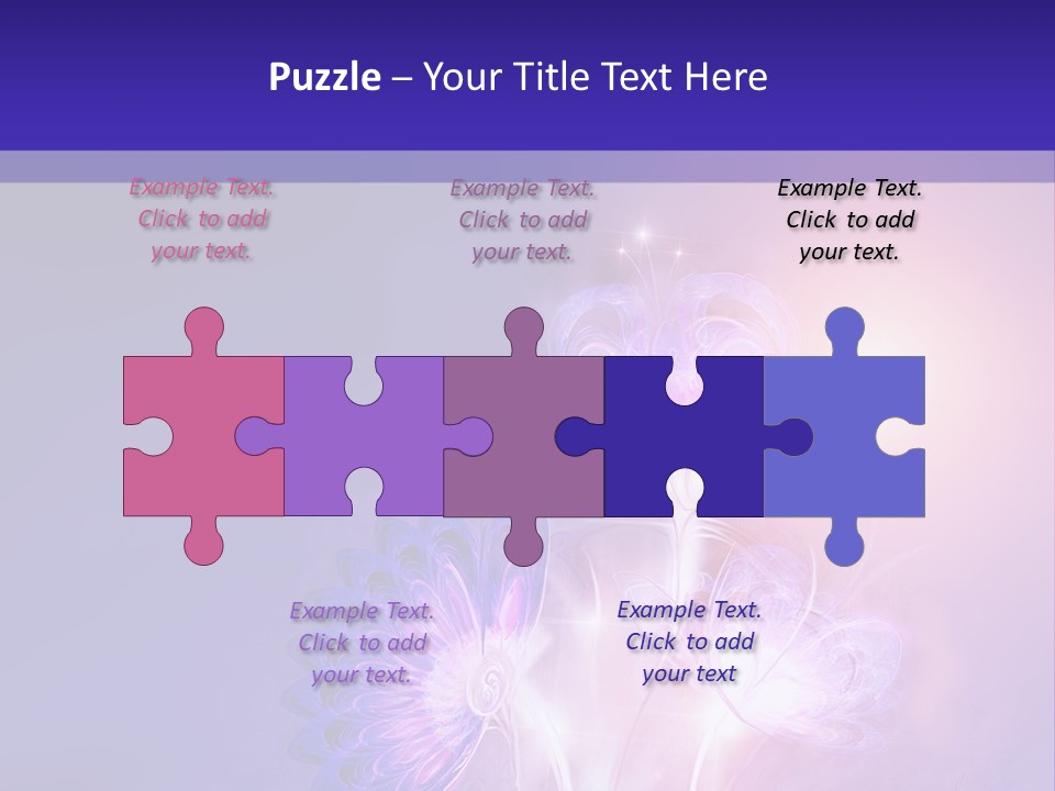 A Purple And Blue Abstract Background With Flowers PowerPoint Template