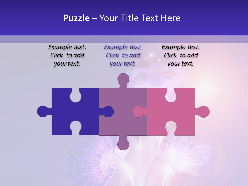 A Purple And Blue Abstract Background With Flowers PowerPoint Template