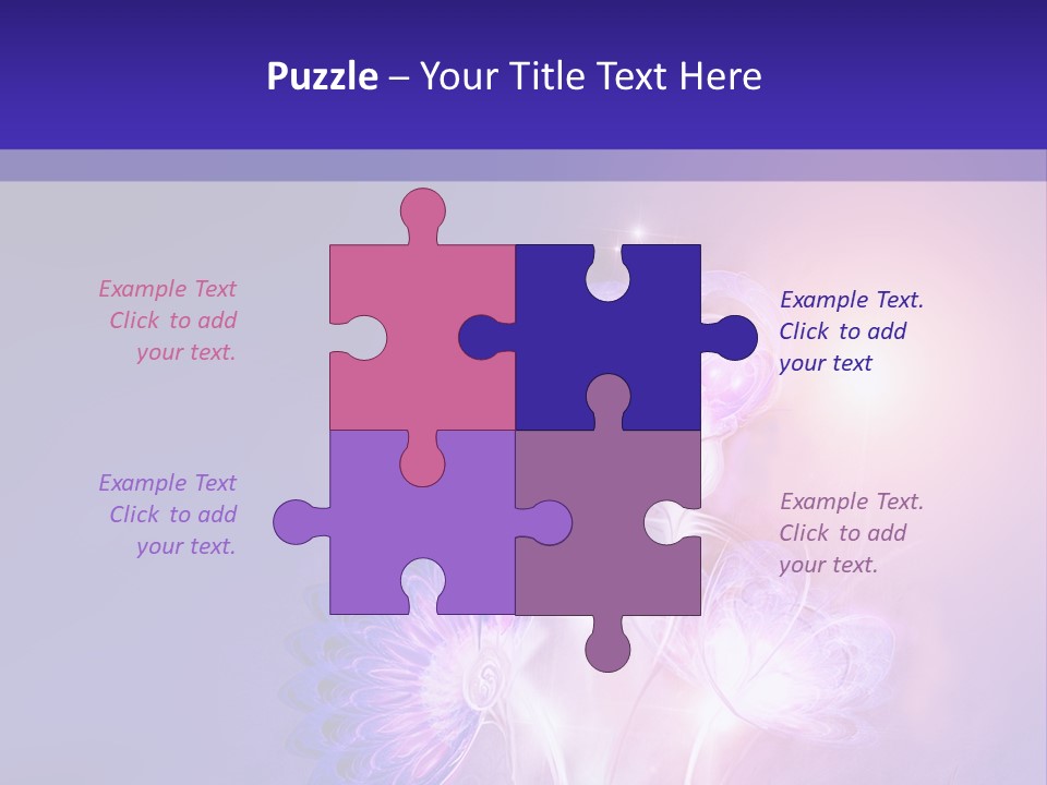 A Purple And Blue Abstract Background With Flowers PowerPoint Template