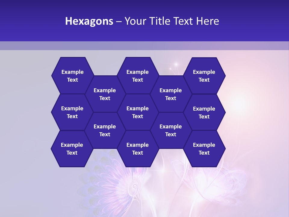 A Purple And Blue Abstract Background With Flowers PowerPoint Template