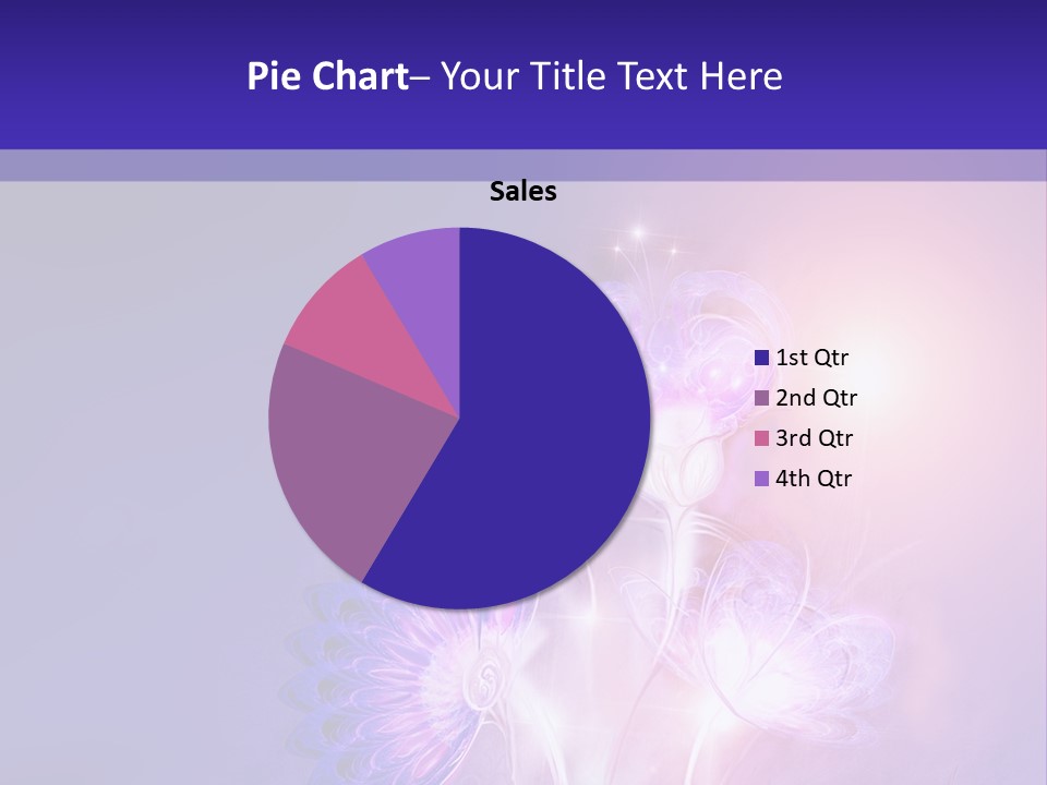 A Purple And Blue Abstract Background With Flowers PowerPoint Template