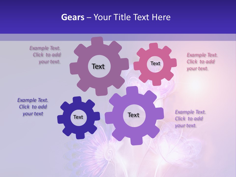 A Purple And Blue Abstract Background With Flowers PowerPoint Template