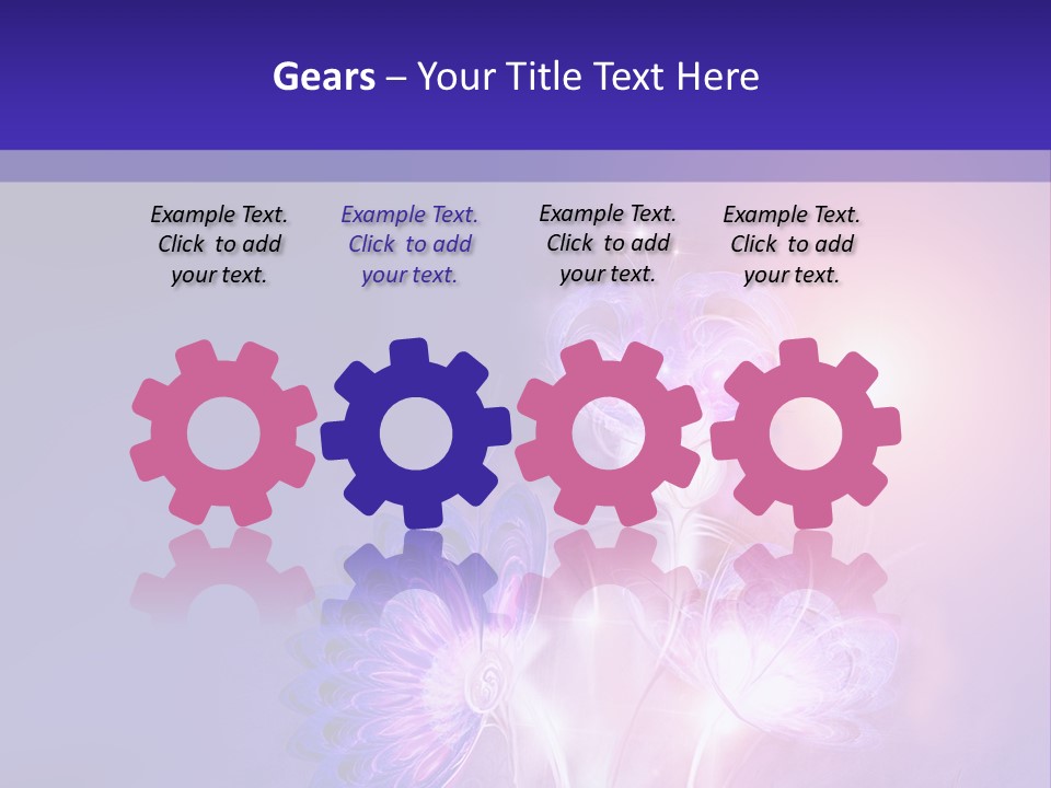 A Purple And Blue Abstract Background With Flowers PowerPoint Template