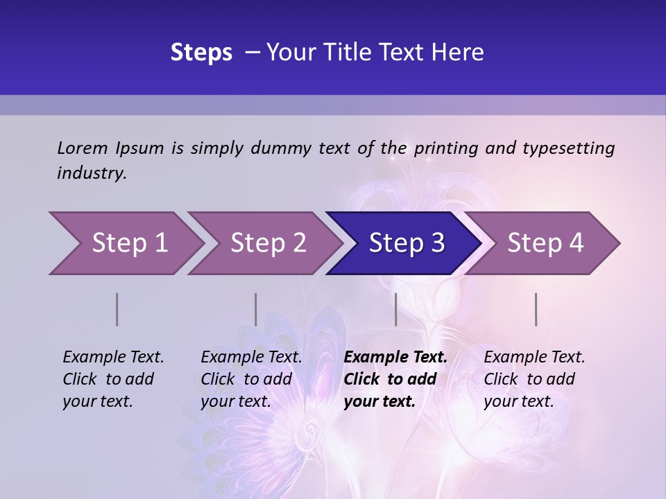 A Purple And Blue Abstract Background With Flowers PowerPoint Template