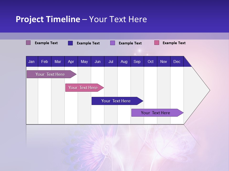 A Purple And Blue Abstract Background With Flowers PowerPoint Template