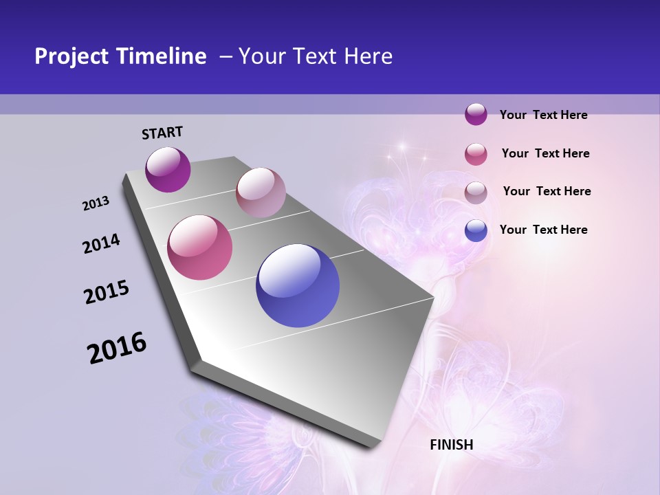 A Purple And Blue Abstract Background With Flowers PowerPoint Template