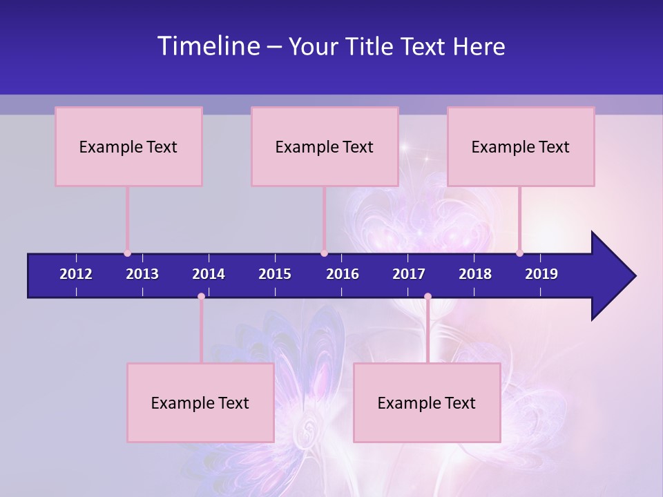 A Purple And Blue Abstract Background With Flowers PowerPoint Template