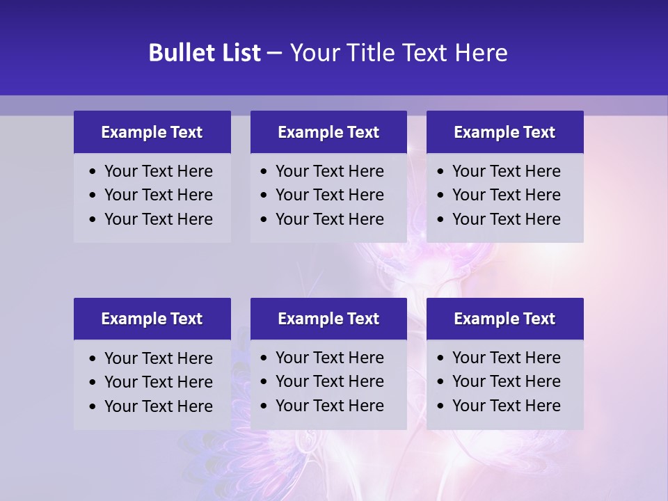 A Purple And Blue Abstract Background With Flowers PowerPoint Template