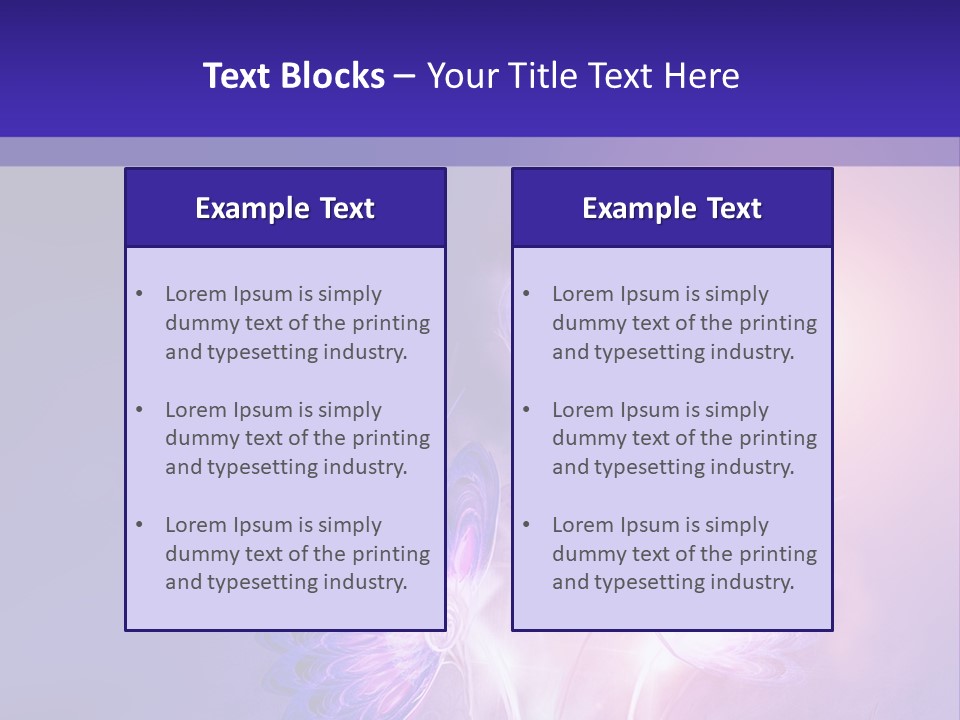 A Purple And Blue Abstract Background With Flowers PowerPoint Template