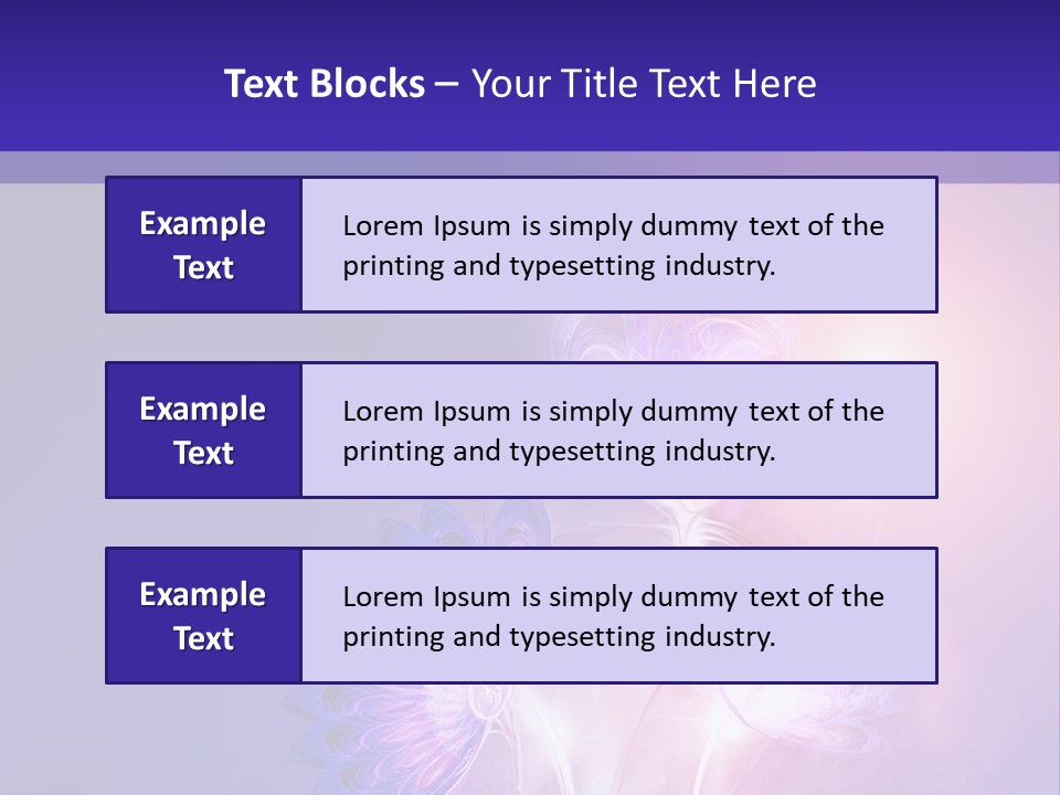 A Purple And Blue Abstract Background With Flowers PowerPoint Template