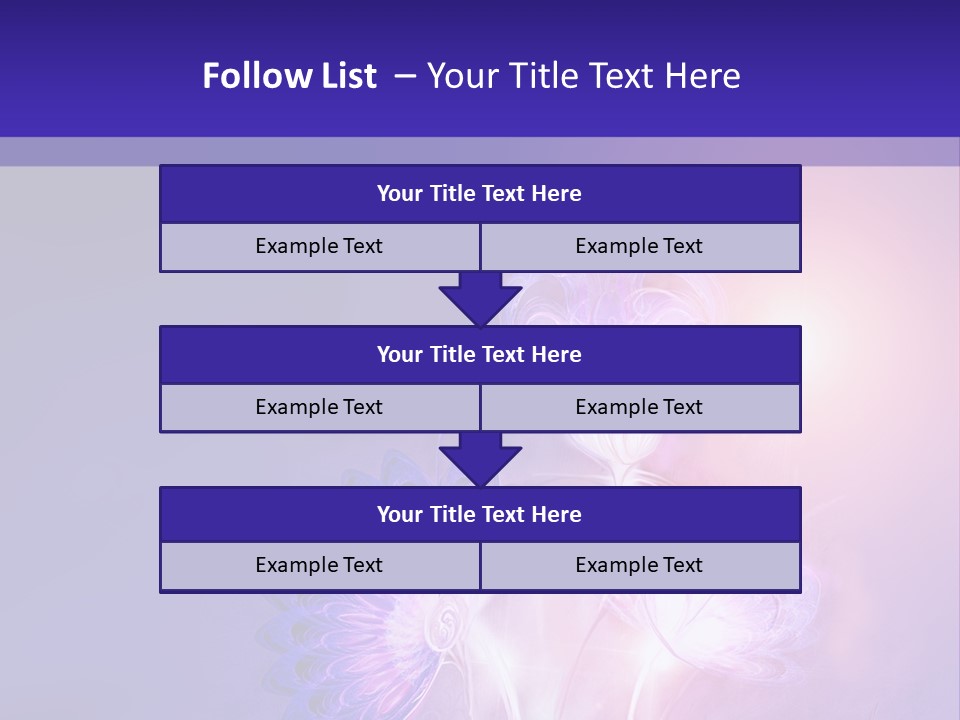 A Purple And Blue Abstract Background With Flowers PowerPoint Template