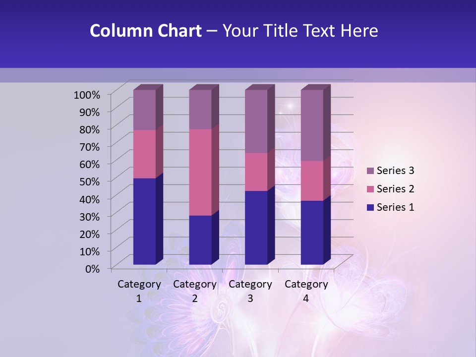 A Purple And Blue Abstract Background With Flowers PowerPoint Template