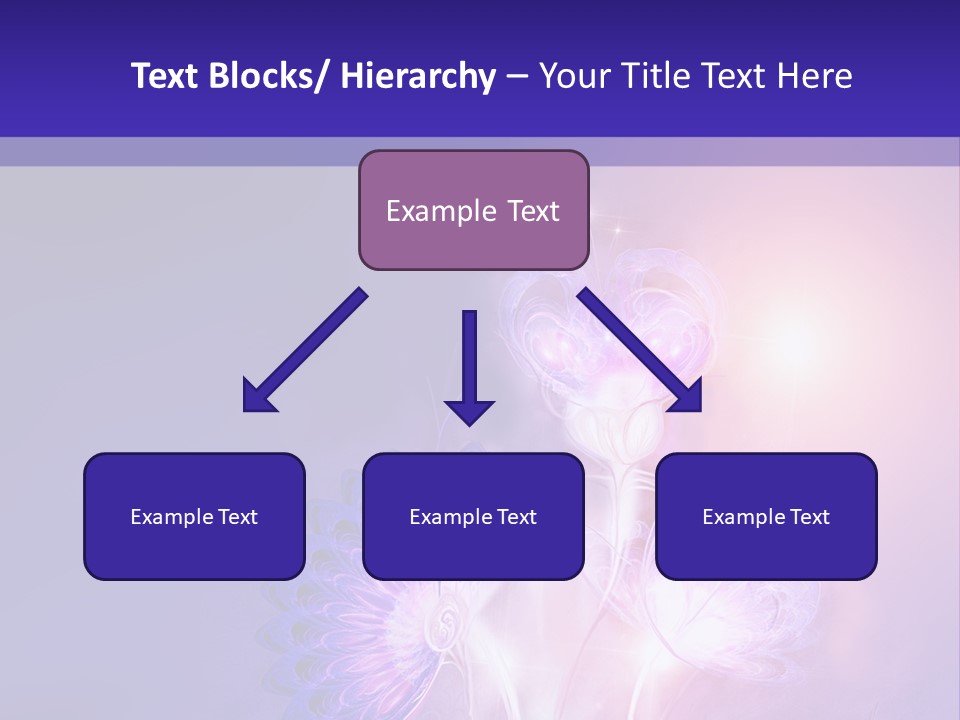 A Purple And Blue Abstract Background With Flowers PowerPoint Template