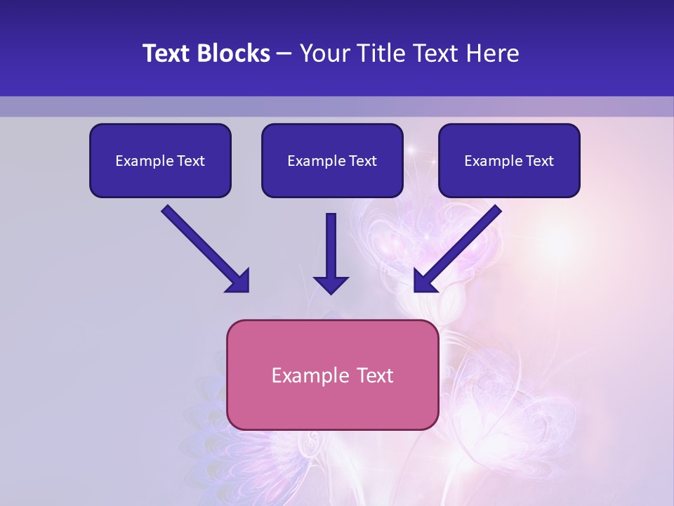 A Purple And Blue Abstract Background With Flowers PowerPoint Template