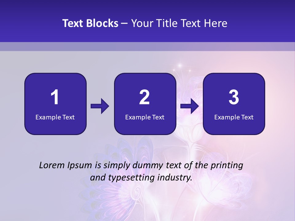 A Purple And Blue Abstract Background With Flowers PowerPoint Template