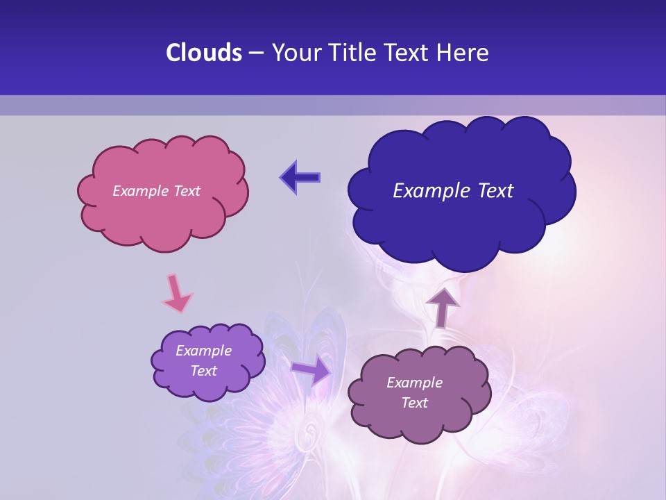 A Purple And Blue Abstract Background With Flowers PowerPoint Template