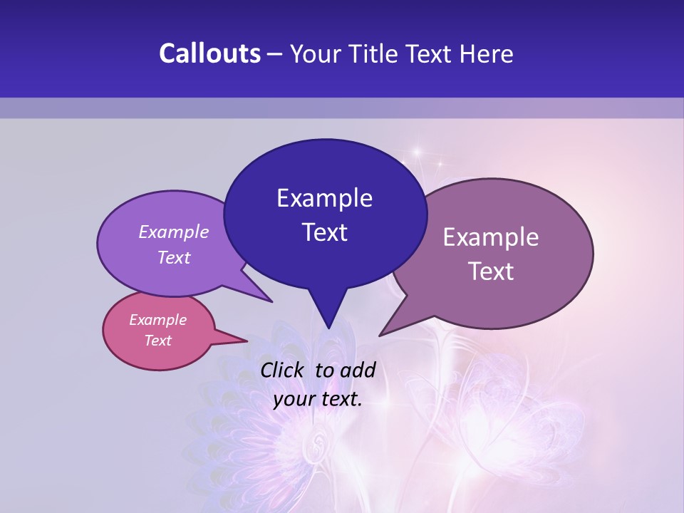 A Purple And Blue Abstract Background With Flowers PowerPoint Template