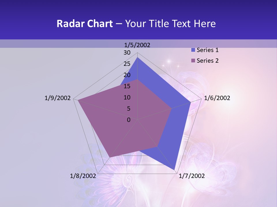 A Purple And Blue Abstract Background With Flowers PowerPoint Template