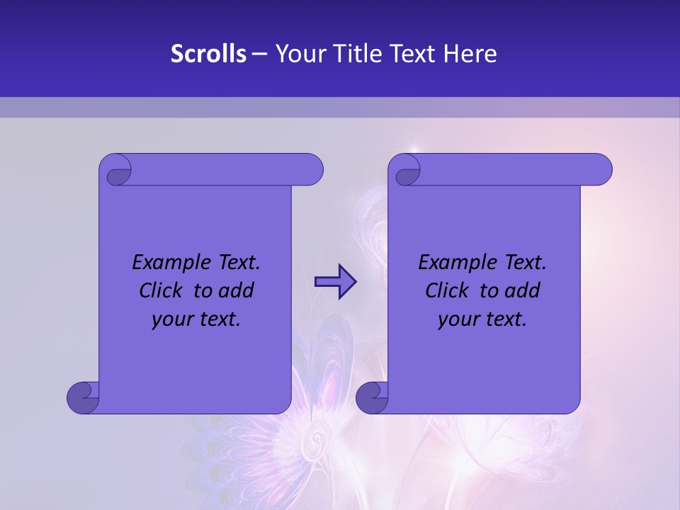 A Purple And Blue Abstract Background With Flowers PowerPoint Template
