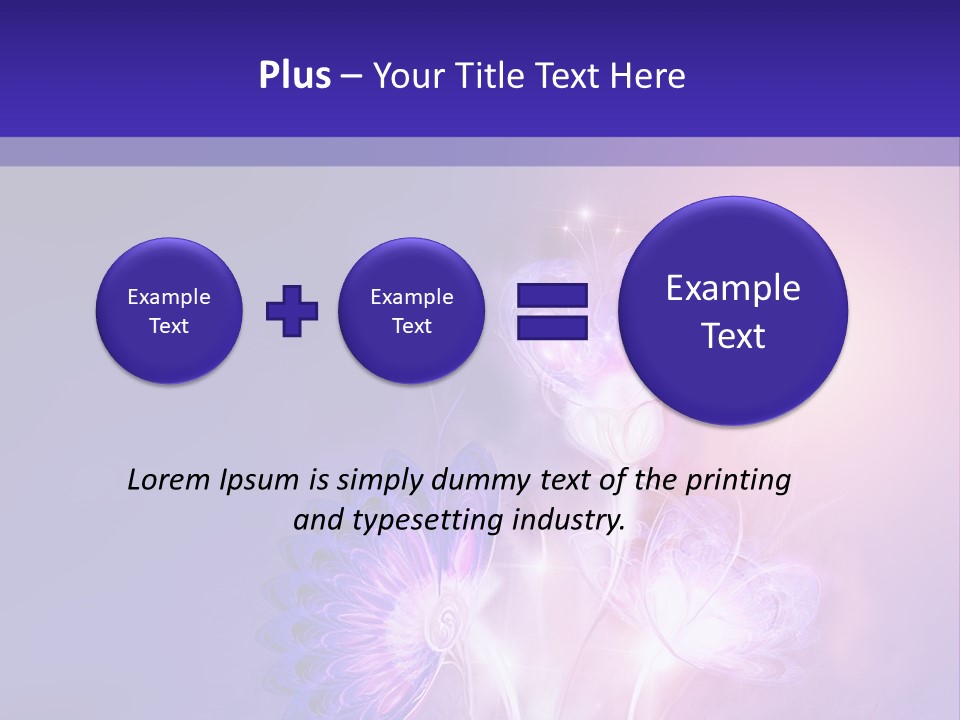 A Purple And Blue Abstract Background With Flowers PowerPoint Template