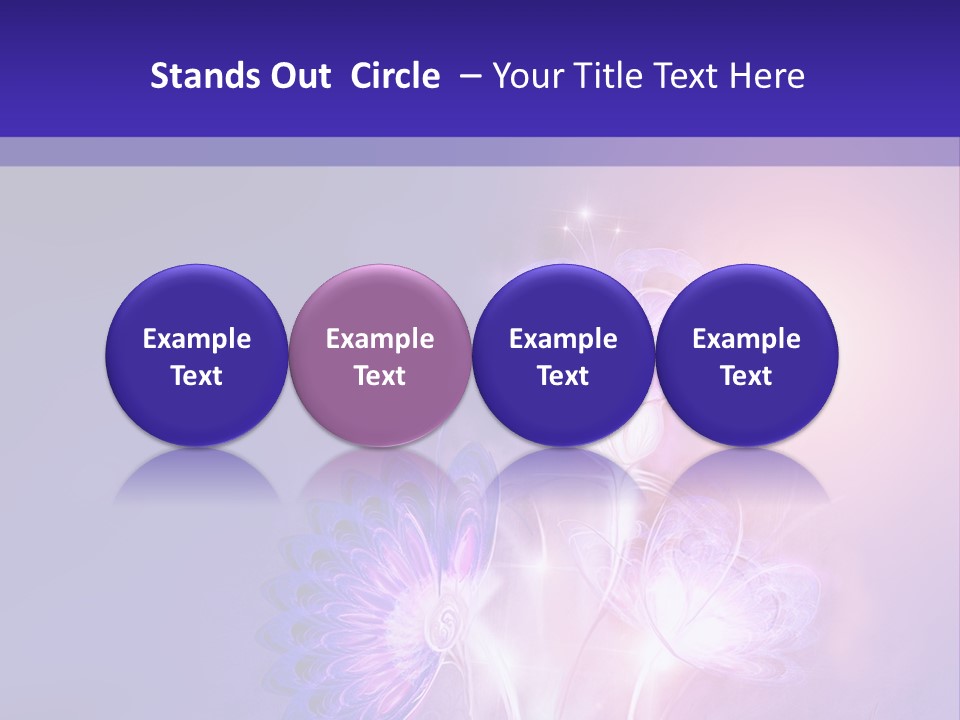 A Purple And Blue Abstract Background With Flowers PowerPoint Template