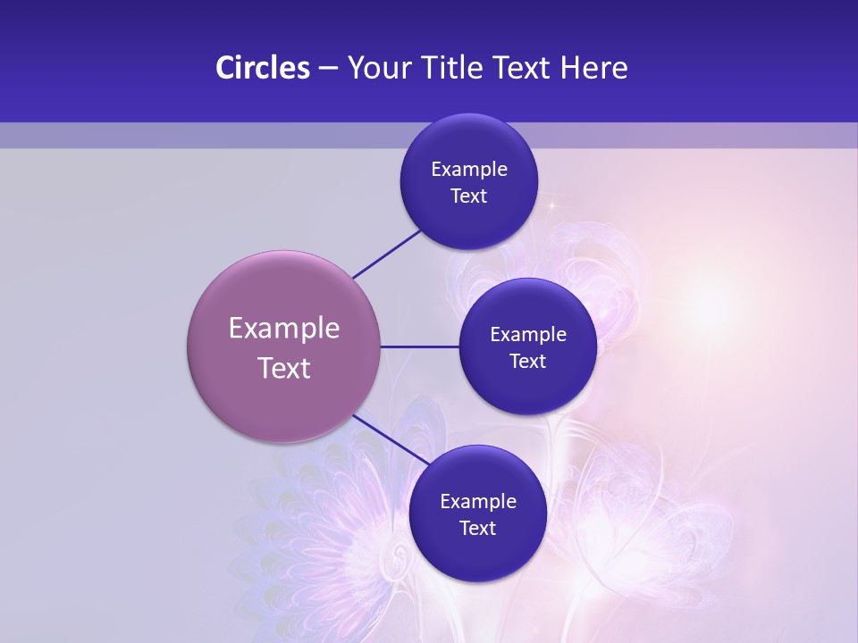 A Purple And Blue Abstract Background With Flowers PowerPoint Template