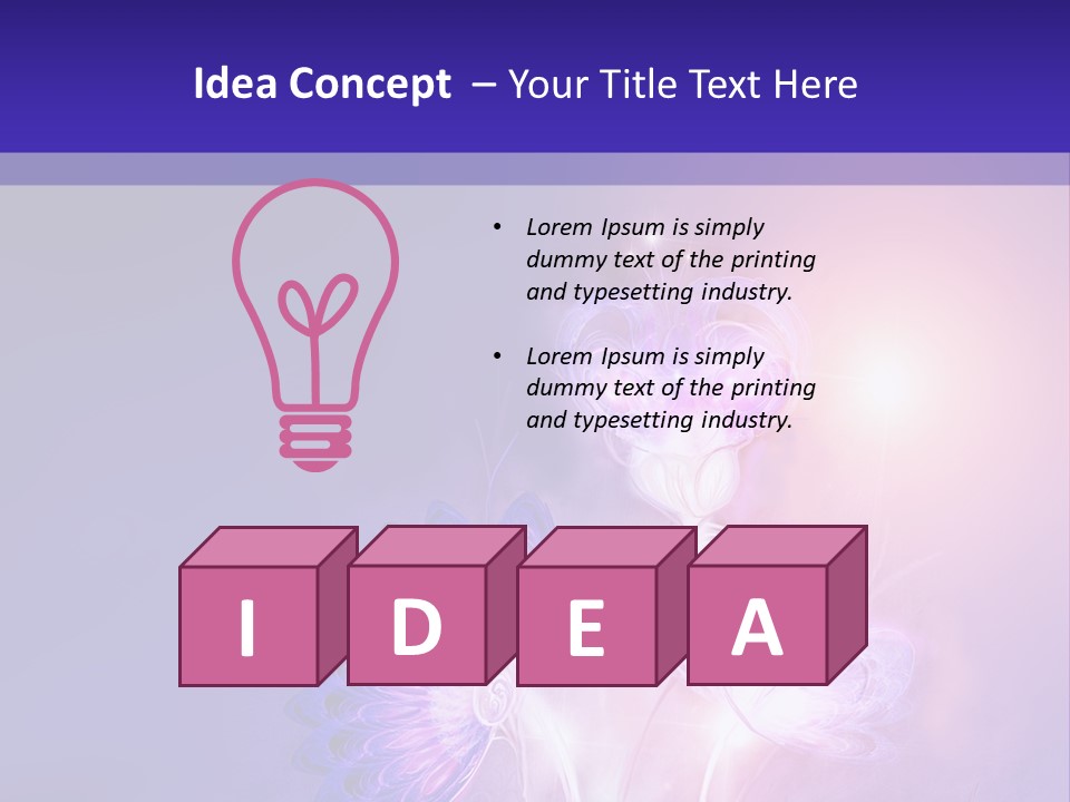 A Purple And Blue Abstract Background With Flowers PowerPoint Template