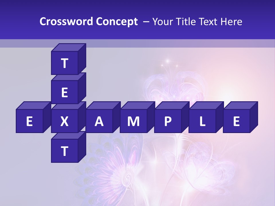 A Purple And Blue Abstract Background With Flowers PowerPoint Template