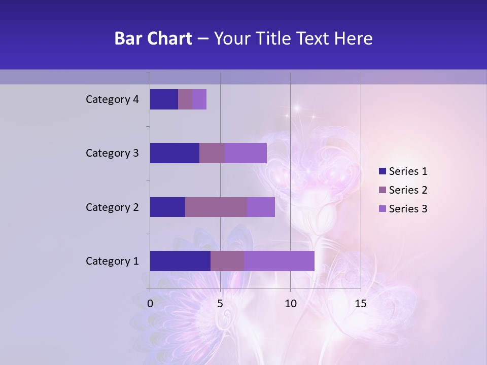 A Purple And Blue Abstract Background With Flowers PowerPoint Template