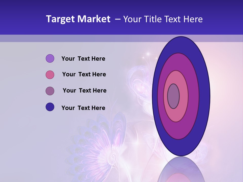 A Purple And Blue Abstract Background With Flowers PowerPoint Template